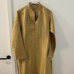 2 Kurtas, 1 Vest, 1 Veshti, 1 White Pants